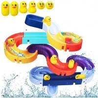 FOUORTUNATE-BEE Badespielzeug Badebahn Kugelspielzeug 34-teilig – Badewannen Spielset, Kinder Badespielzeug mit Saugnäpfen für Mädchen & Jungen
