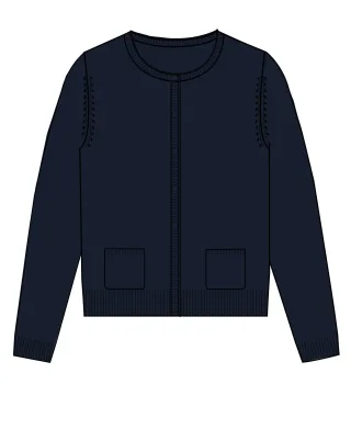CLARINA - NOS Rdh.-Cardigan, 1/1 Arm,uni 616 marine - Gr. - 44