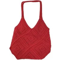 Zaewry Strandtasche Damen Sommer Boho, Crochet Mesh Strandtasche, Gehäkelt Handtasche, Umhängetasche,für Urlaub Reisen Strand Sommer und Alltag