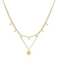 Elli Ketten-Set Layer Plättchen Disc Sonne 925 Silber, Plättchen