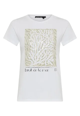 Marc Aurel - Shirt mit Folienprint white - Gr. - 36