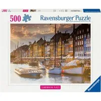 Ravensburger Puzzle Scandinavian Places, Sonnenuntergang in Kopenhagen, 500 Puzzleteile, Made in Germany