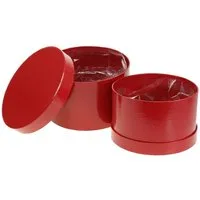 Flor & Decor Import GmbH Packpapier Blumenbox Rot Glänzend Ø18/20cm, 2er Set - Romantische