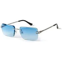 salazar.plus Sonnenbrille Premium Randlos Rechteckig Metallgestell Blau Braun Schwarz Grau Elegante randlose Metall-Sonnenbrille im modernen Rechteck-Design