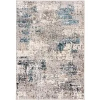 Mazovia Designteppich Modern Teppich für Wohnzimmer - Abstrakt Muster, Beige Blau Grau, 120 x 170 cm, Abstrakt, Modern, Höhe 8 mm, Kurzflor