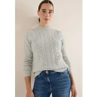 CECIL Strickpullover mit Turtle Neck, Zopfmuster