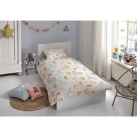 good morning Babybettwäsche Unilove, Renforcé, 2 teilig, Baumwolle, 100x135, Reißverschluss, Baby, Mädchen, Einhorn, Herze