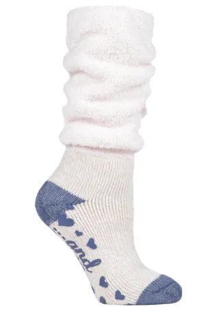 Heat Holders Damen-Thermo-Bettsocken mit Greifern, weich, flauschig, Slouch-Oberteil, rutschfest, Mauve (Slouch)