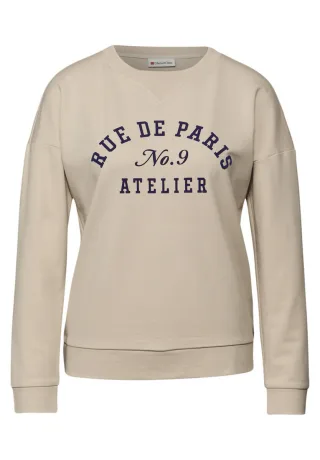Street One - Shirt mit Wording beige - Gr. - 34