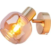 näve Wandstrahler Libby, ohne Leuchtmittel, 1flg. flexibel verstellbar Glasschirm in amber getönt excl. 1xE14