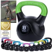 Body & Mind Kettlebell Body & Mind Kettlebell 2–20 kg – Profi Kettlebell mit Kunststoffmantel, (Profi Schwunghantel), Kraftraining Workout Gewicht (8 kg)