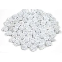 Creativery Streudeko, Satinrosen 15mm zum Basteln & Aufnähen 100 Stück