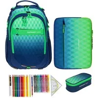 ELEPHANT Schulrucksack Hero Signature Schultasche Digital Ready Set (4 Teile Schulrucksackset, inkl. Mäppchen Box + Laptop Hülle Sleeve + 31 Teile Stifte), Rucksack Schulmappe Jungen Mädchen +rmlv