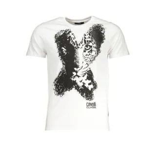 Cavalli Class Weißes Baumwoll-T-Shirt für Herren