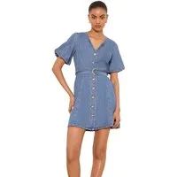 LIPSY Jeanskleid Lipsy Denim-Minikleid mit Puffärmeln (1-tlg)