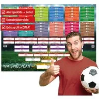 TOBJA Posterkalender WM 2026 Spielplan DIN A1 Poster zum Eintragen, Fußball WM, XXL Planer Fussball Weltmeisterschaft 2026