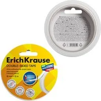 Erich Krause Doppelklebeband Doppelseitiges Klebeband 18mm x 12m Extra Stark 1 Rolle klar farblos