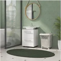HOMCOM Waschbeckenunterschrank Kompakter Badezimmer-Unterschrank (mit Schublade und Einzeltür, 1-St., für wandmontiertes Waschbecken) 41,5 x 35,5 x 59 cm, Weiß