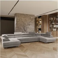Masseno Ecksofa ISOLANO mit Schlaffunktion U-Form, Sofa mit Bettkasten