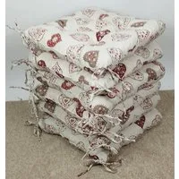 Rattani Sitzkissen Set 6x Stuhlkissen/Sitzkissen Klara 42 x 42 x 8 cm Stoff Mirha Leinen