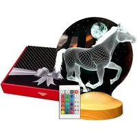 Geschenkelampe LED Nachttischlampe Pferd 3D Nachtlicht für Reiterin und Reiter und Pferdeliebhaber, Leuchte 7 Farben fest integriert, Geburtstagsgeschenk für Freunde, Mädchen, Jungen
