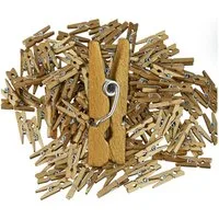 relaxdays Streudeko Mini Holzklammern 400er Set, (400er Set 400-tlg), gold