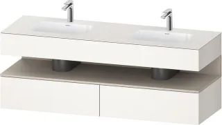 Duravit Qatego Einbauwaschtisch mit Konsolenwaschtischunterbau Weiß Supermatt 1600x550x600 mm - QA47 QA4797083840000