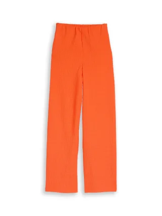 Denim Tom Tailor - Crinkle Wide Leg Hose Fiery Orange - Gr. - XS