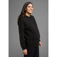 Neun Monate Umstandssweatshirt Stillsweatshirt für Schwangerschaft und Stillzeit Kapuzen-Sweatshirt mit praktischem Verschluss