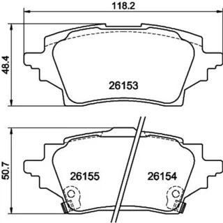 Hella Bremsbel?ge hinten Mazda 2 Suzuki Swace Toyota C-Hr Corolla Yaris