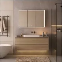 HOME DELUXE Badezimmerspiegelschrank LED-Spiegelschrank EVE - Größenauswahl inkl. Doppelsteckdose, Anti-Beschlag-System, Farbtemperaturwechsel