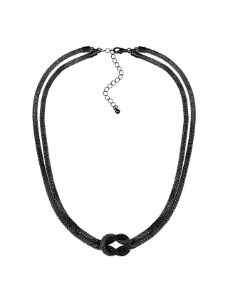 Steuer Modeschmuck Kette Metall zweireihig 54 cm