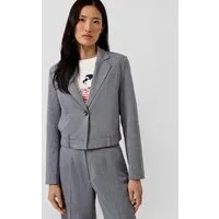 s.Oliver Jackenblazer Indoor-Jacke Cropped-Blazer mit Elastikeinsatz