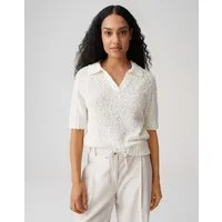 OPUS Kurzarmpullover Posilly aus Strick mit Bouclé Struktur natürlicher Griff, Casual – ideal für Alltag und moderne Looks