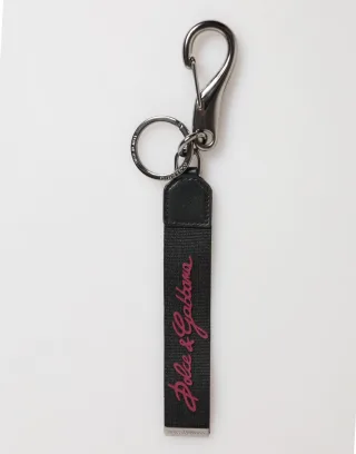 Schwarzer Burgunder Polyester DG Logo Männer Schlüsselanhänger Schlüsselring