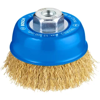 Bosch PRO Topfbürste, Messing, gewellter Draht, 75 mm, 0,3 mm, 12000 U/ min, M 10 - 2608622062