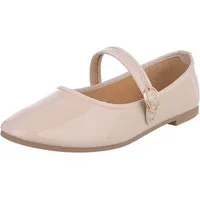 Ital-Design Eleganter Mary Jane Schuh mit Riemen – für Alltag und Anlässe Schnürpumps (91554558) Blockabsatz Riemchenballerinas in Beige