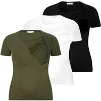 M.M.C. Stillshirt Stillmode Umstandsshirt 3er Set Umstandsmode (3-tlg) Schwangerschaftsshirt