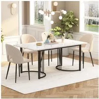 BlingBin Esstisch moderner Küchentisch für Esszimmer Wohnzimmer (1-St., 140 x 80cm), Gestell aus Metall, Marmormuster Küchentisch