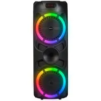 Denver BPS-459 Bluetooth-Lautsprecher (2x200W · 2x 8 Zoll Woofer · RGB LED Ring · Wireless Mikrofon)
