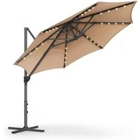 SONGMICS Sonnenschirm, Ampelschirm, ∅300cm, mit/ohne 28 Solar-LED-Leuchten, um 360° drehbar