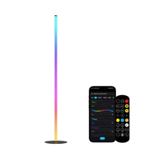 Elfeland 12W Smart RGB LED Corner Floor Lamp 16 Million Colors 4 Heights Adjustable Music Sync Bluetooth APP LED Light w