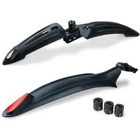 Sportisfaction Schutzblech Fahrrad Schutzblech Set 26-29 Zoll 340g Leicht für MTB Fully E-Bike, Vorne & Hinten Inkl. Reflektoren Spritzschutz für Sattelstütze & Gabel