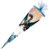 Nestler Schultüte Nestler Schultüte Kristall Drache eckig mit Tüllverschluss 85cm