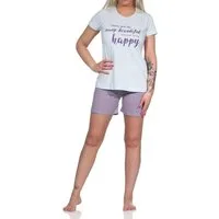 Normann Pyjama Damen Shorty Pyjama, kurzer Schlafanzug mit karierten Shorts