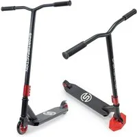 Sportisfaction Stuntscooter Stuntscooter Rot ABEC11 Kugellager 4-fach Klemme Belastbar bis 100kg, Profi Roller für Tricks & Rampen Alu-Deck 50x11cm Robustes Design