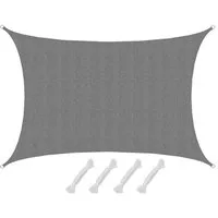 AMANKA Sonnensegel mit UV Schutz - 6 x 4 m Winddurchlässig für Garten, Terrasse & Balkon, Wasserdurchlässiges HDPE Sonnenschutzsegel - Überdachung Rechteckig