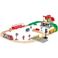 BRIO® Spielzeug-Eisenbahn BRIO® WORLD, Großes City Bahnhof Set, mit Soundeffekten