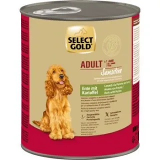 SELECT GOLD Sensitive Nassfutter Adult Ente mit Kartoffel 24x800 g