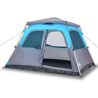 vidaXL Kuppelzelt Kuppel-Familienzelt 6 Personen Blau Quick Release, (1 tlg)